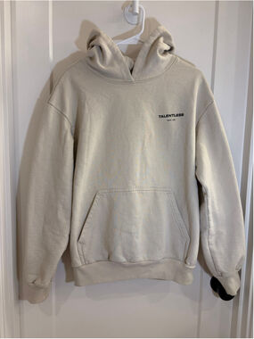 Talentless Cream Heavyweight Circle Logo Hoodie – Size Large EUC